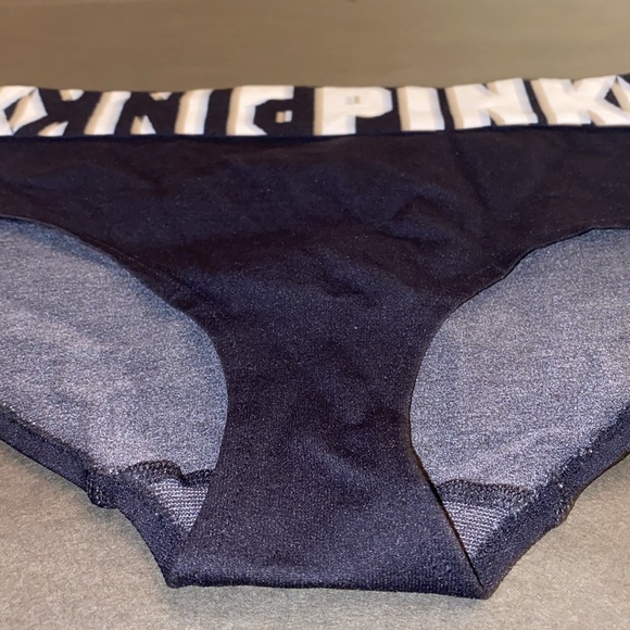 PINK Victoria’s Secret Large Black Seamless Logo Cheekster Panty - Picture 5 of 5